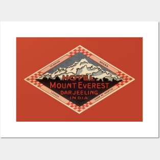 Vintage Travel Poster, Mount Everest, Darjeeling, India Posters and Art